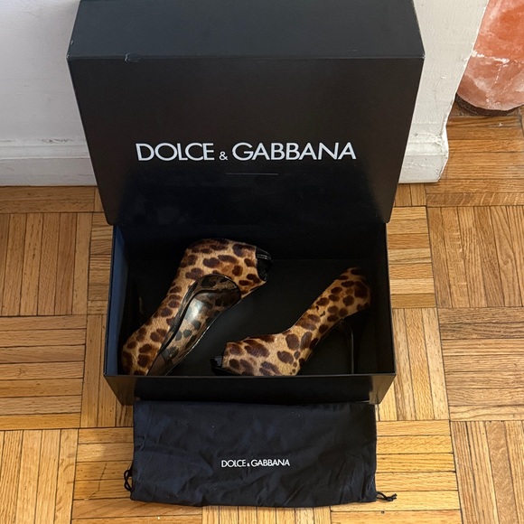 Dolce & Gabbana Shoes - Dolce & Gabbana Leopard pony hair peep toe stiletto pumps size 36 fits US sz 6.5